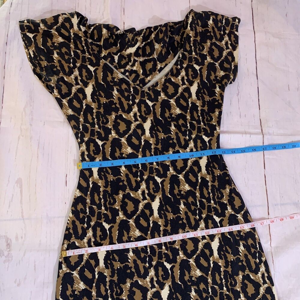 Diane Von Furstenberg DVF DRESS 100% Silk Leopard Animal Print Bodycon 8 Medium - Picture 13 of 16